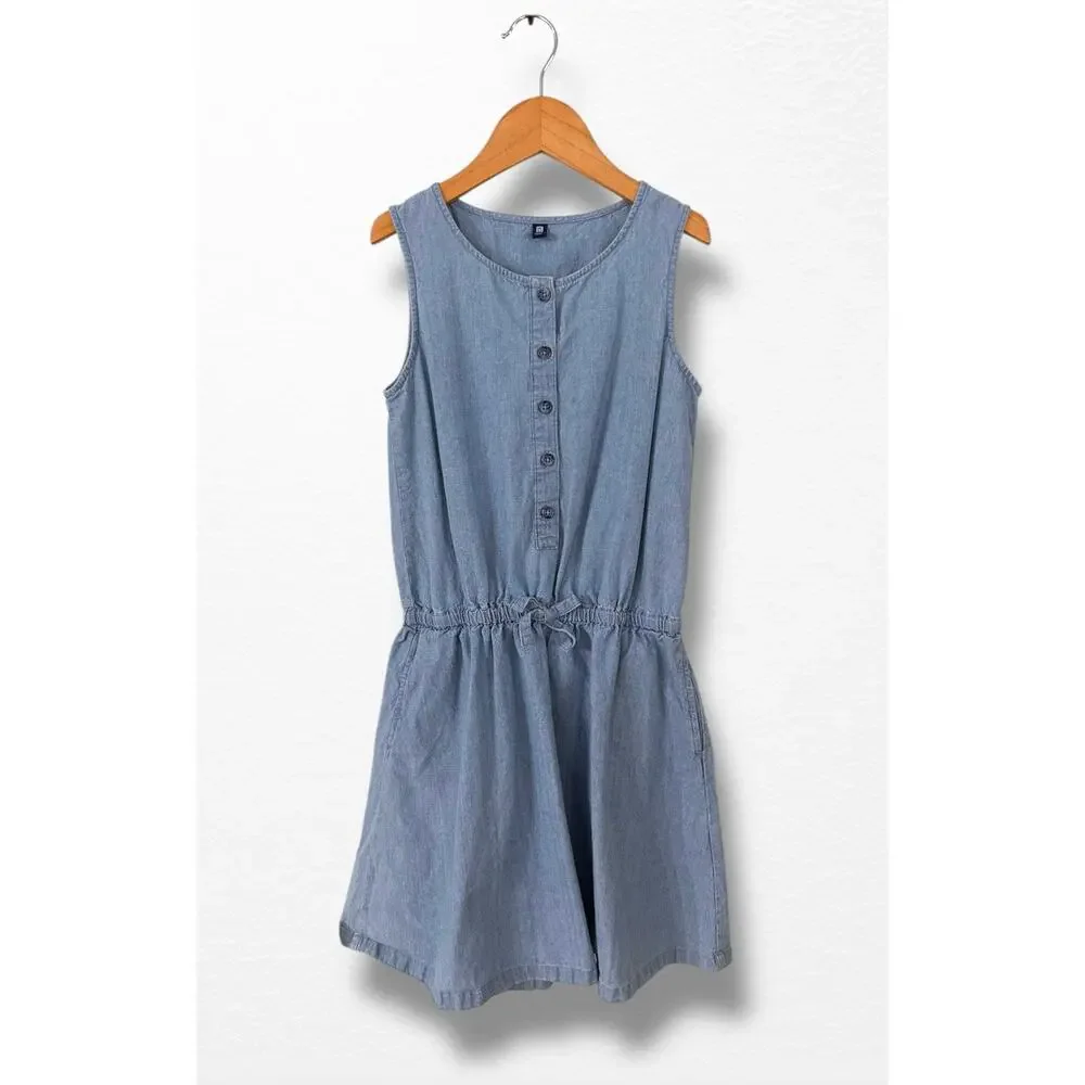 Uniqlo Girls’ Chambray Sleeveless Dress, Size 7/8
